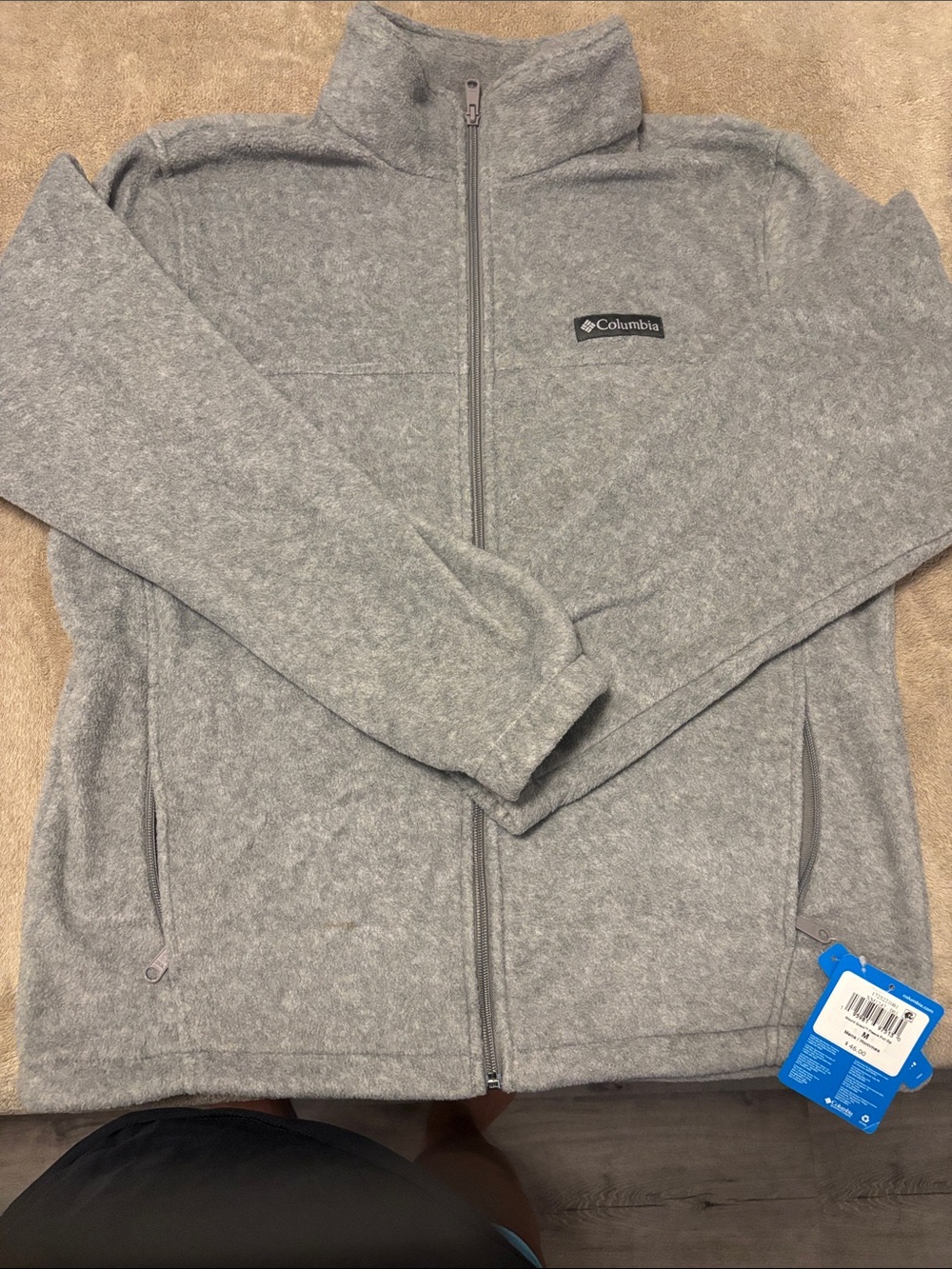 Columbia Men's Light Gray Full-Zip Fleece Jacket